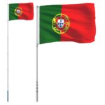 vidaXL Vlajka Portugalska a tyč 5,5 m hliník – Obrázok 2
