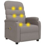 vidaXL Masážne kreslo, sivohnedé, látka – Obrázok 8