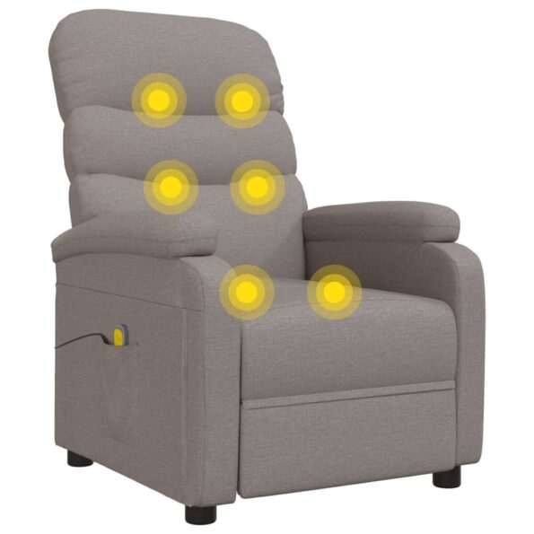 vidaXL Masážne kreslo, sivohnedé, látka – Obrázok 8