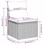 vidaXL 6-dielna záhradná súprava pohoviek s vankúšmi sivá polyratanová – Obrázok 12