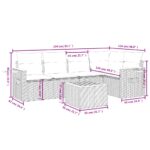 vidaXL 6-dielna záhradná súprava pohoviek s vankúšmi sivá polyratanová – Obrázok 9