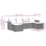 vidaXL 6-dielna záhradná sedacia súprava s podložkami polyratan sivá – Obrázok 8