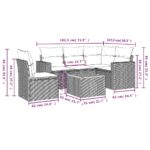 vidaXL 6-dielna záhradná súprava pohoviek s vankúšmi sivá polyratanová – Obrázok 12