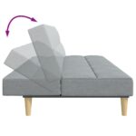 vidaXL 2-miestna rozkladacia pohovka s podnožkou bledosivá látka – Obrázok 8