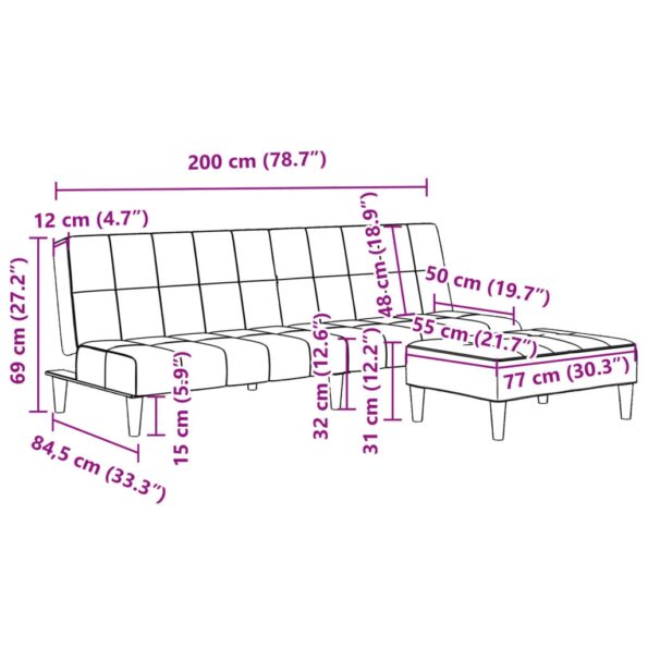 3258127_11.jpg vidaXL 2-miestna rozkladacia pohovka vankúše podnožka bledosivá zamat – Obrázok 11