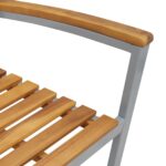 vidaXL 5-dielny záhradný jedálenský set z masívneho akáciového dreva a kovu – Obrázok 10