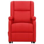 vidaXL Zdvíhacie kreslo červené umelá koža – Obrázok 3