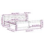 vidaXL Posteľný rám s čelom 180x200 cm borovicový masív – Obrázok 12