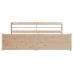 vidaXL Posteľný rám s čelom 180x200 cm borovicový masív – Obrázok 6