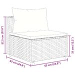 vidaXL 7-dielna záhradná sedacia súprava s vankúšmi čierna polyratan – Obrázok 12