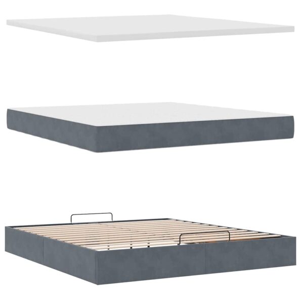 3313410_11.jpg vidaXL Osmanský rám postele s matracmi tmavosivá 160x200 cm zamat – Obrázok 11