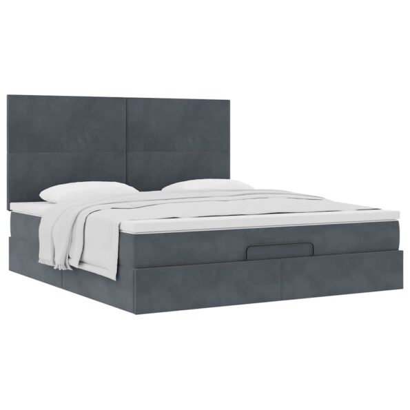 3313410_5.jpg vidaXL Osmanský rám postele s matracmi tmavosivá 160x200 cm zamat – Obrázok 5