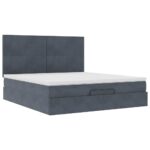 vidaXL Osmanský rám postele s matracmi tmavosivá 160x200 cm zamat – Obrázok 6