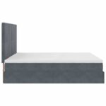 vidaXL Osmanský rám postele s matracmi tmavosivá 160x200 cm zamat – Obrázok 8