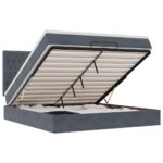 vidaXL Osmanský rám postele s matracmi tmavosivá 160x200 cm zamat – Obrázok 2