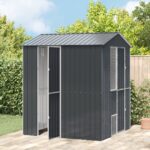 vidaXL Aviár Charcoal Grey 210x215x247 cm Oceľ – Obrázok 3