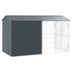 vidaXL Klietka pre vtáky s predĺžením antracitová 210x442x247 cm oceľ – Obrázok 5