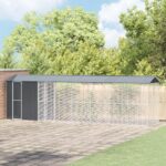 vidaXL Klietka pre vtáky s predĺžením antracitová 210x838x247 cm oceľ