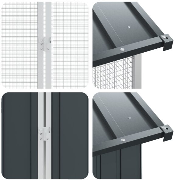 vidaXL Klietka pre vtáky s predĺžením antracitová 210x838x247 cm oceľ – Obrázok 8