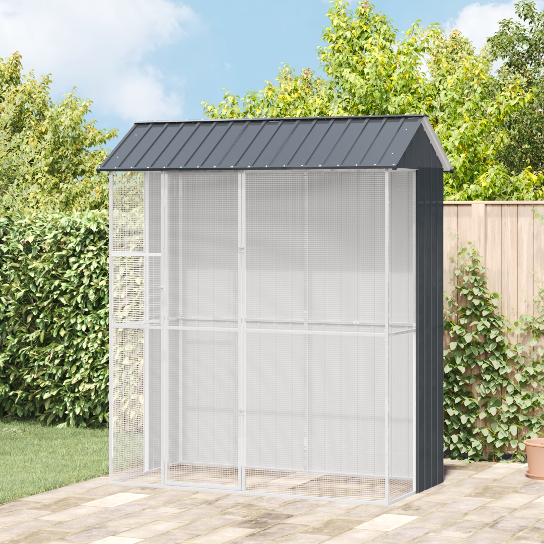 3325172_1.jpg vidaXL Klietka pre vtákov Antracitová 215x110x247 cm Oceľ – Obrázok 1