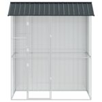 vidaXL Klietka pre vtákov Antracitová 215x110x247 cm Oceľ – Obrázok 6