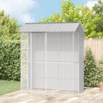 vidaXL Klietka pre vtáky Šedá 215x110x247 cm Oceľ