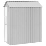 vidaXL Klietka pre vtáky Šedá 215x110x247 cm Oceľ – Obrázok 5