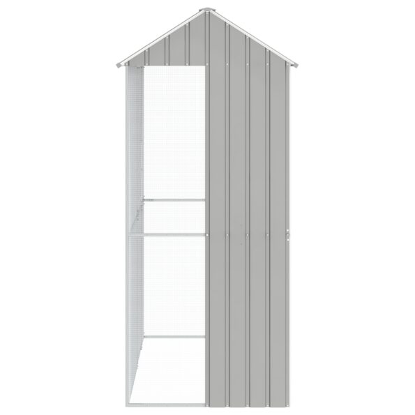 vidaXL Klietka pre vtáky Šedá 215x110x247 cm Oceľ – Obrázok 7