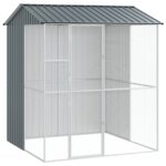 vidaXL Klietka pre vtáky Antracitová 215x210x247 cm Oceľ – Obrázok 2