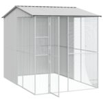 vidaXL Klietka pre vtáky Šedá 215x310x247 cm Oceľ – Obrázok 4