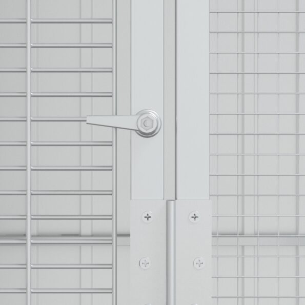 vidaXL Klietka pre vtáky Šedá 215x310x247 cm Oceľ – Obrázok 8