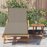 vidaXL Slnkové lehátko s vankúšom a stolíkom taupe z masívneho akáciového dreva, vidaXL Skladacie slnečné lehátko s kolieskami a vankúšom taupe z masívneho akáciového dreva – Obrázok 3
