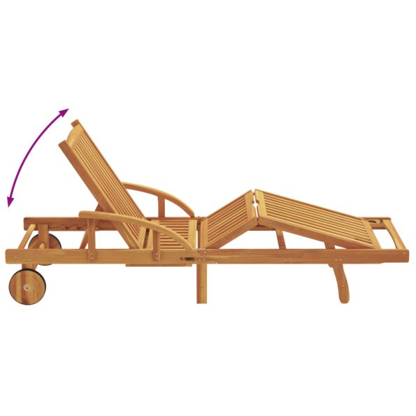 vidaXL Slnečné lehátka 2 ks s vankúšmi a stolíkom Taupe z masívu Akácie – Obrázok 12