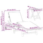 vidaXL Slnečné lehátka 2 ks s vankúšmi a stolíkom Taupe z masívu Akácie – Obrázok 13