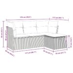 vidaXL 4-dielna záhradná sedacia súprava s vankúšmi hnedá polyratanová – Obrázok 11