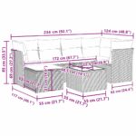 vidaXL 7-dielna záhradná súprava pohoviek s vankúšmi hnedá polyratan – Obrázok 12
