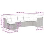 vidaXL 7-dielna záhradná súprava pohoviek s vankúšmi sivá polyratanová – Obrázok 12