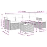 vidaXL 6-dielna záhradná sedacia súprava s podložkami polyratan sivá – Obrázok 13