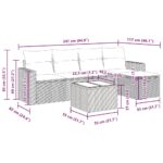 vidaXL 6-dielna záhradná sedacia súprava s vankúšmi hnedá polyratanová – Obrázok 13