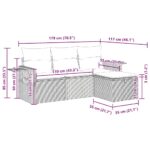 vidaXL 4-dielna záhradná sedacia súprava s vankúšmi hnedá polyratanová – Obrázok 12