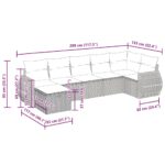 vidaXL 7-dielna záhradná súprava pohoviek s vankúšmi sivá polyratanová – Obrázok 12