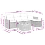 vidaXL 6-dielna záhradná sedacia súprava s podložkami polyratan sivá – Obrázok 13