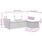 vidaXL 4-dielna záhradná sedacia súprava a vankúše polyratan sivá – Obrázok 13
