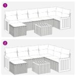 vidaXL 8-dielna záhradná súprava pohoviek s vankúšmi sivá polyratanová – Obrázok 8