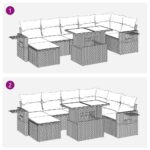 vidaXL 8-dielna záhradná súprava pohoviek s vankúšmi polyratan akácia – Obrázok 13