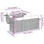 vidaXL 6-dielna záhradná sedacia súprava s podložkami polyratan sivá – Obrázok 13