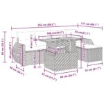 vidaXL 6-dielna záhradná sedacia súprava s podložkami polyratan sivá – Obrázok 13