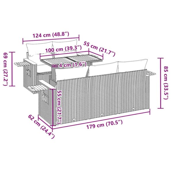 3327554_13.jpg vidaXL 6-dielna záhradná sedacia súprava s podložkami polyratan sivá – Obrázok 13