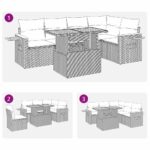 vidaXL 6-dielna záhradná sedacia súprava s podložkami polyratan akácia – Obrázok 11