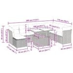 vidaXL 9-dielna záhradná súprava pohoviek s vankúšmi polyratan akácia – Obrázok 13